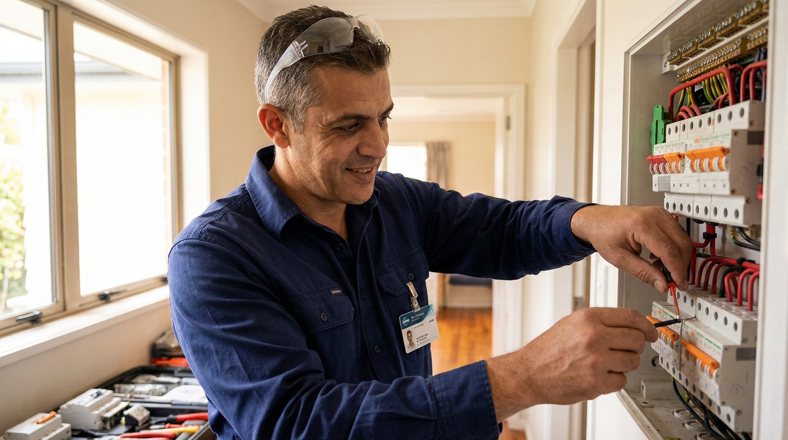 Technically Fine Electrical - licensed sparky at work