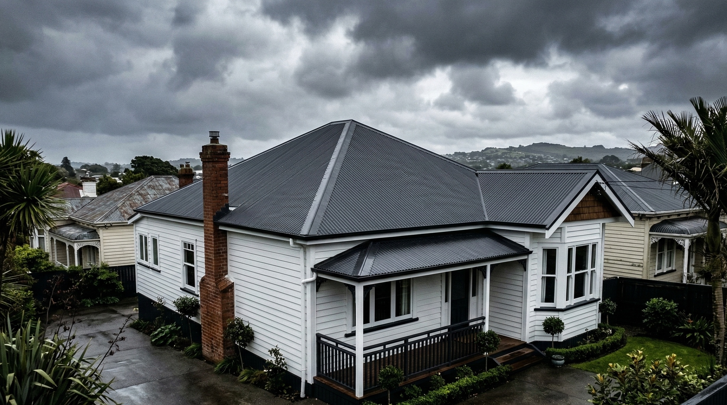 She'll Be Dry Roofing — reroofed suburban home in Auckland