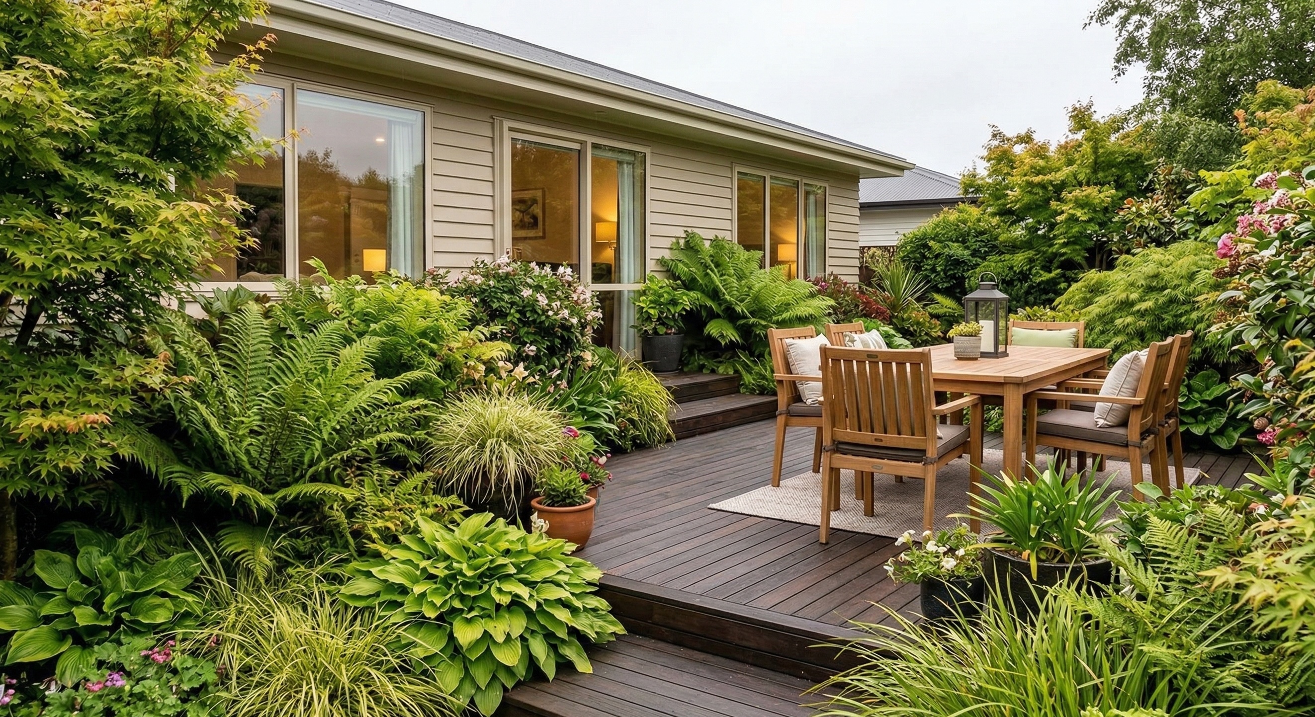 She'll Be Lush - completed outdoor space with fresh lawn