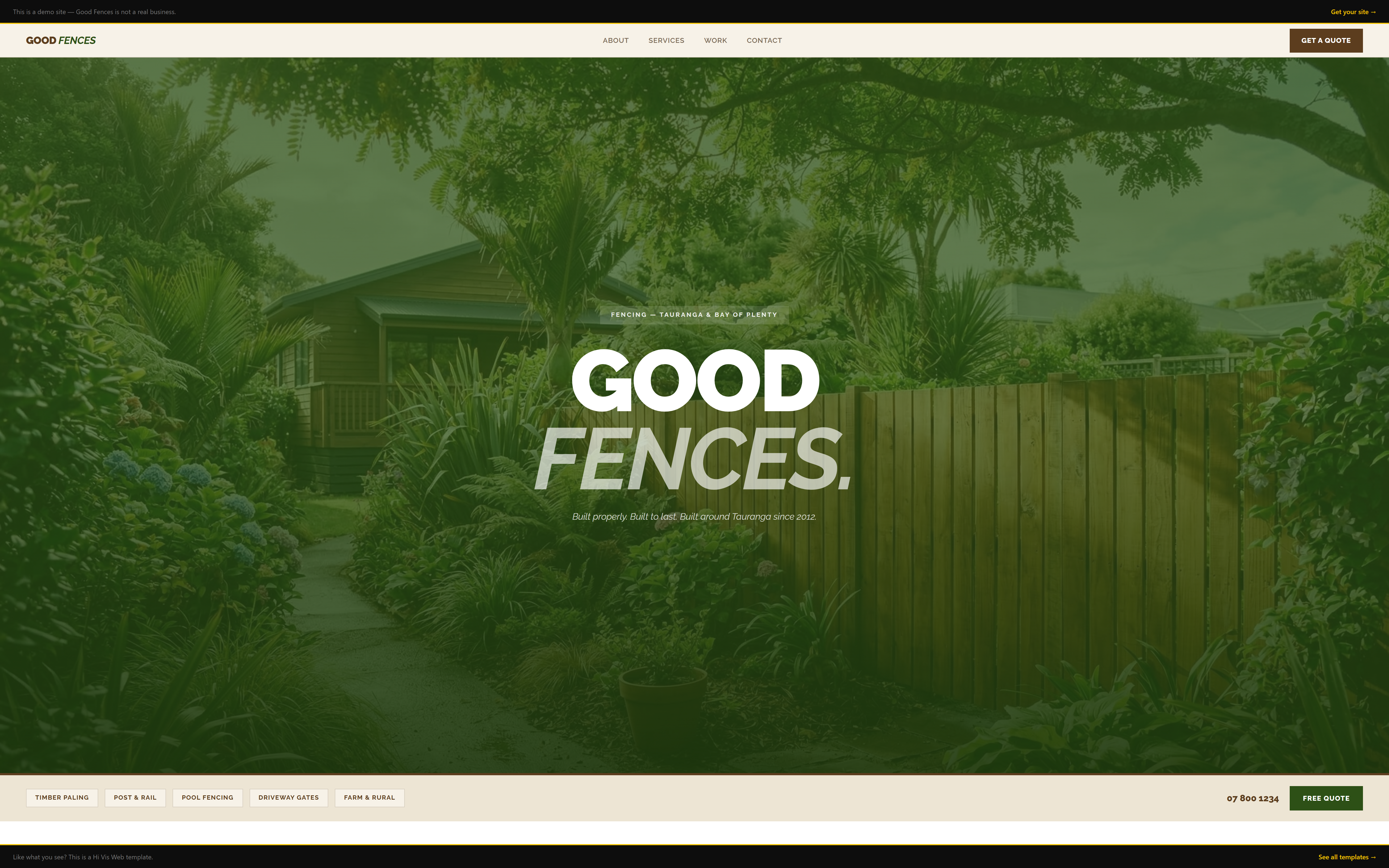 Template preview for Good Fences website example