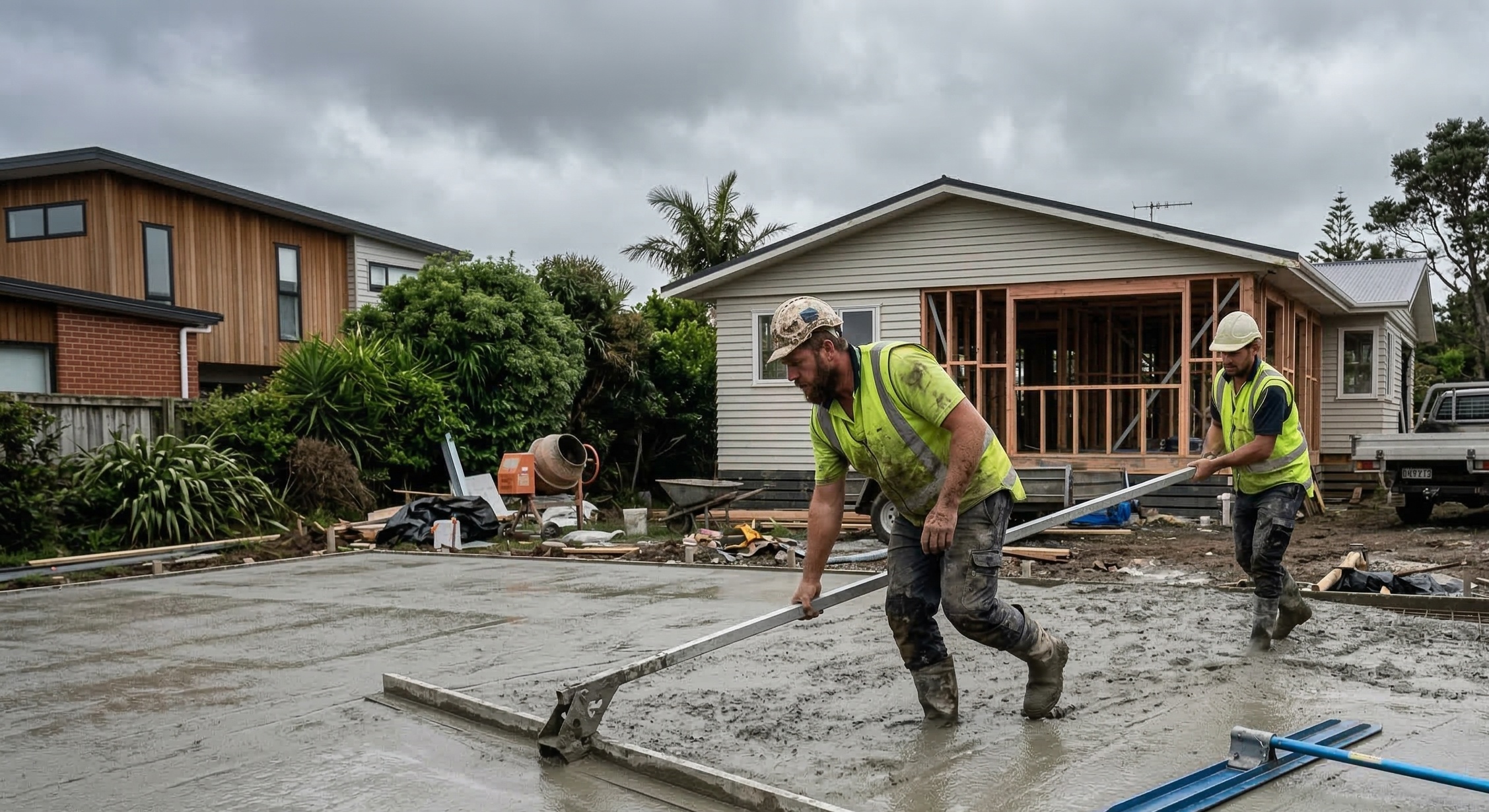 Hard Yards Concreting — residential concrete slab pour