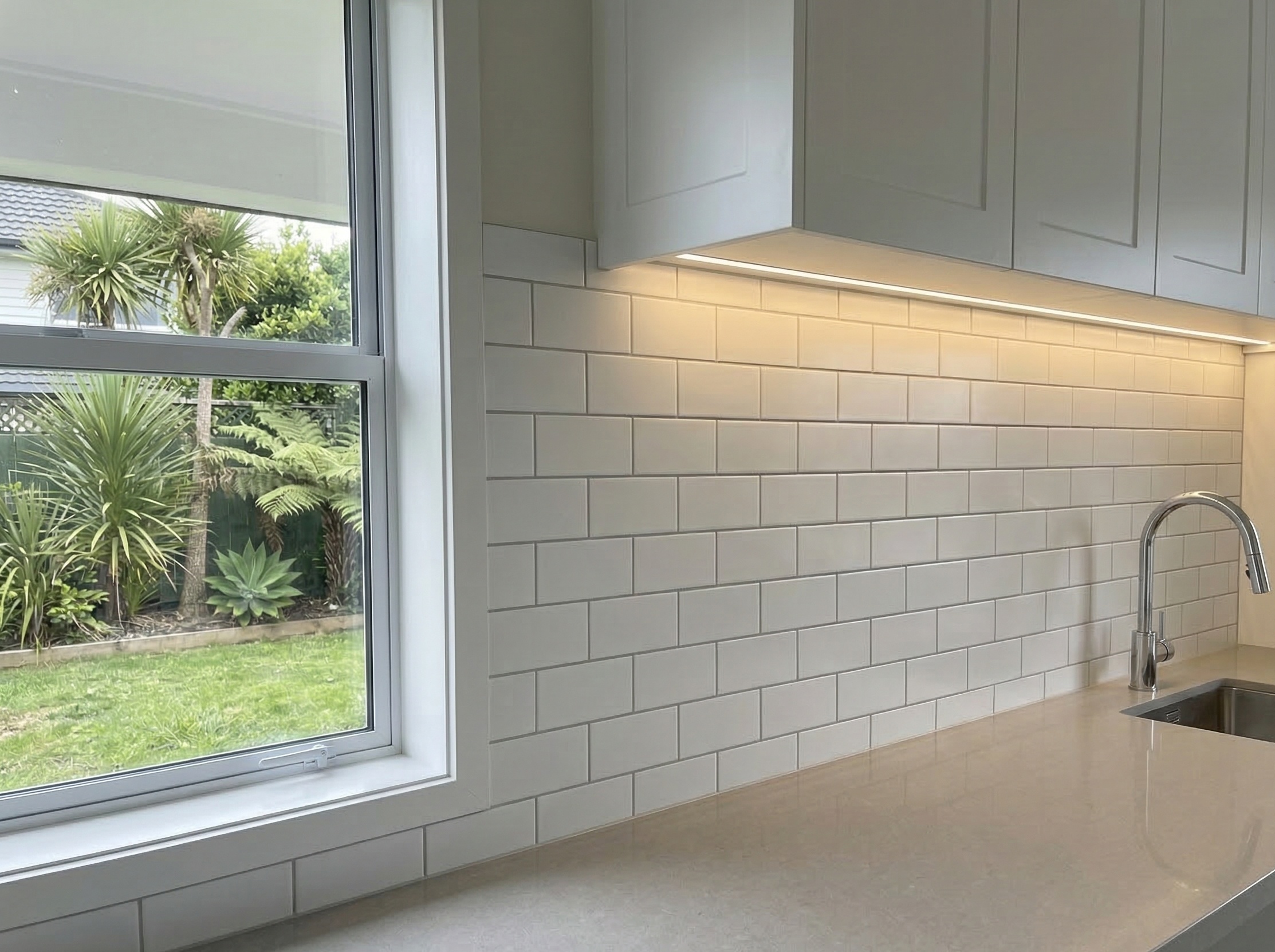 Square Up Tiling — kitchen splashback installation
