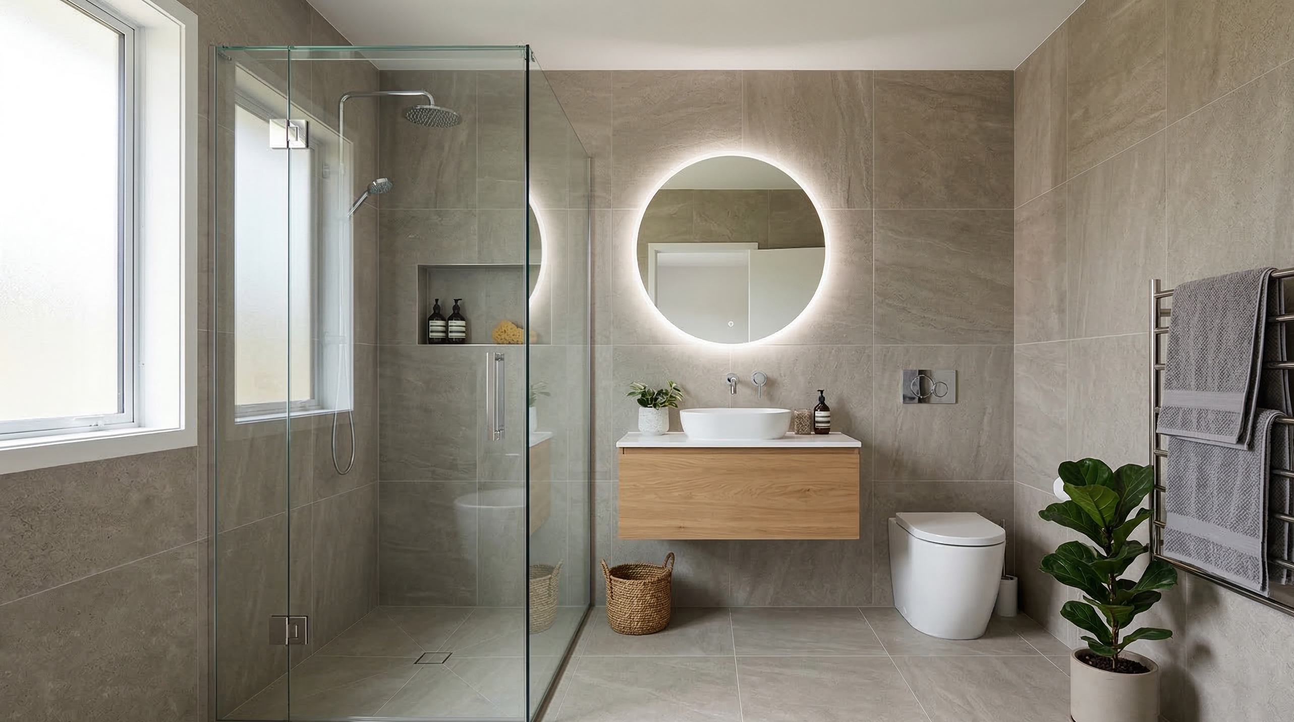 Square Up Tiling — completed bathroom tiling in Nelson